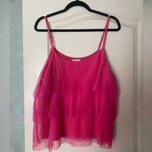 Hot pink tiered tulle tank